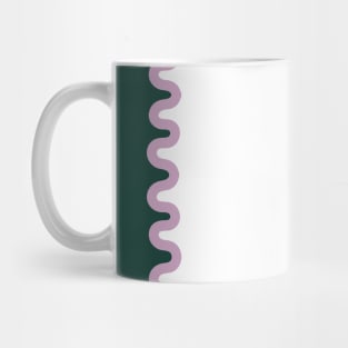 Wavy Lines - Green White Mug